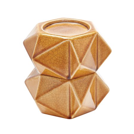 ELK SIGNATURE Ceramic Star Candle Holders in Honey Set of 2, Large 857128/S2